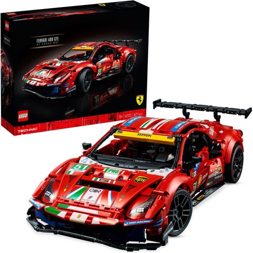 LEGO 42125 Technic Ferrari 488 GTE “AF Corse #51” Supersportwagen, exklusives Sammlermodell, Modellbausatz für Erwachsene