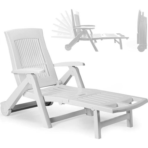 Klapp- und rollbare Liege Zircone Bianco - Weiß