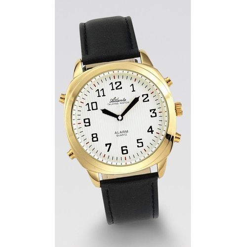 Atlanta Sprechende Armbanduhr Quartz, mit Weckfunktion, Repetition, optionales Stundensignal; 8908-9