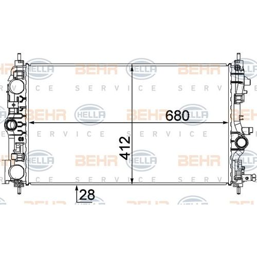 Kühler, Motorkühlung HELLA 8MK 376 787-541