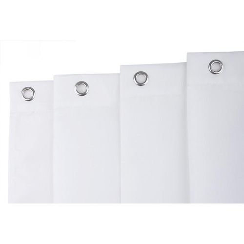 FRELU Duschvorhang NonFlame - Weiß - Aus Polyester - Wasserabweisend - Waschbar, Größe:1400x2000mm. 10Ösen