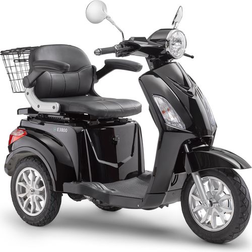 Elektroroller LuXXon E3800 - Elektro Dreirad / Seniorenmobil mit 800 Watt, max. 20 km/h, Reichweite bis zu 65 km, schwarz