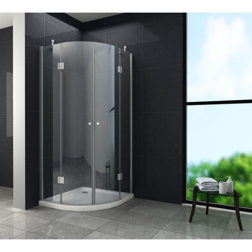 Duschkabine ANGOLO 90 x 90 x 195 cm (Viertelkreis) ohne Duschtasse