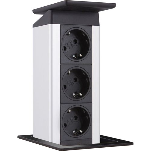 Küchensteckdose Evoline PortPush, 3-fach Einbausteckdose Küche