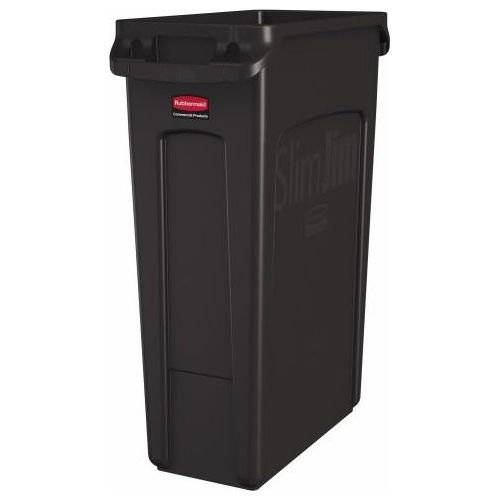 Rubbermaid Slim Jim Belüfteter Abfalleimer mit Luftschlitzen 87L braun