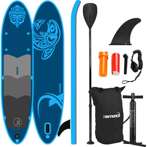 Nemaxx PB330 Stand up Paddle Board 330x76x15cm, blau - SUP, Surfbrett, Surf-Board - aufblasbar & leicht zu transportieren - inkl. Tasche, Paddel, Finne, Luftpumpe, Repair Kit