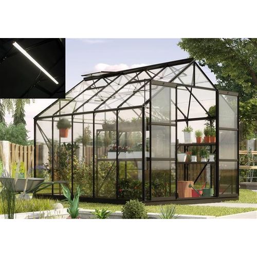 Gewächshaus Vitavia Uranus 8300 Alu schwarz ESG 8,3m² LED