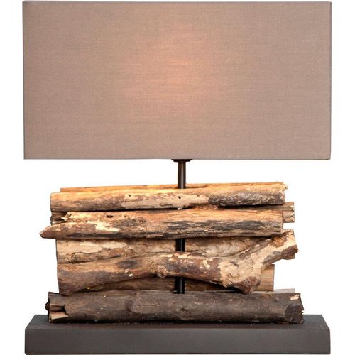 Lampe Tischlampe aus Holz Holzlampe Tischleuchte Treibholz 40cm hoch