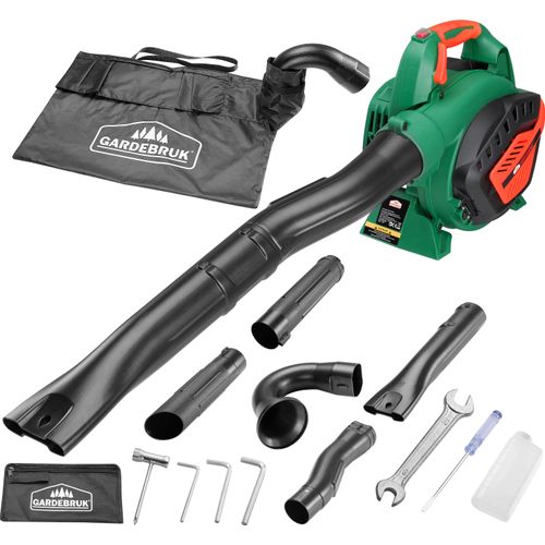 GARDEBRUK® Laubsauger 4 in 1 Benzin Blasgeschwindigkeit 68m/s Fangsack 45L inkl Werkzeug Laubbläser Häcksler Gartensauger