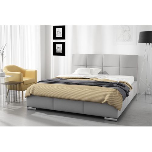 Polsterbett Bett Doppelbett HANNES Kunstleder Grau 160x200cm