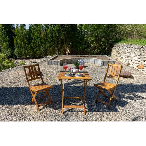 Balkonmöbel Set 3tlg Akazie Klapptisch 60 x 60 cm BLOOM