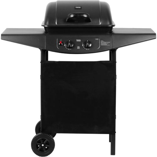 Teesa BBQ Gasgrill Grillwagen Standgrill 2-Brenner 5kW Barbecue