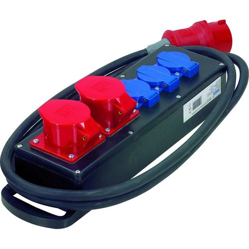 HEDI KVG302016 Steckdosenleiste aus Vollgummi, Drehstrom 400 V / 16 A
