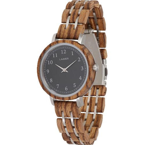 LAiMER Damen Uhr 0089 Elly Zebranoholz Edelstahl