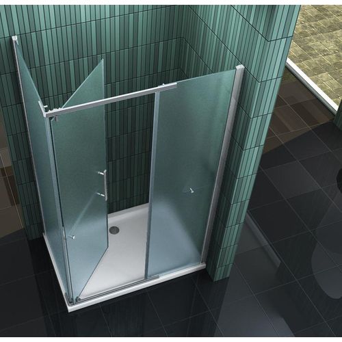 Duschkabine ELLIPTO 120 x 90 x 195 cm ohne Duschtasse