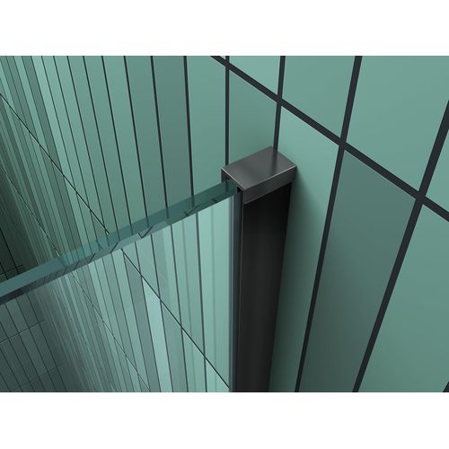 Duschwand SC mit schwarzen Anbauteilen in 140 x 200 cm