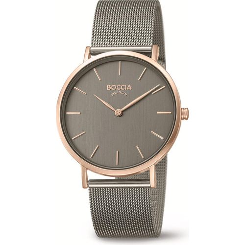 Boccia Damen-Uhr 3273-08 Titan mit Milanaiseband