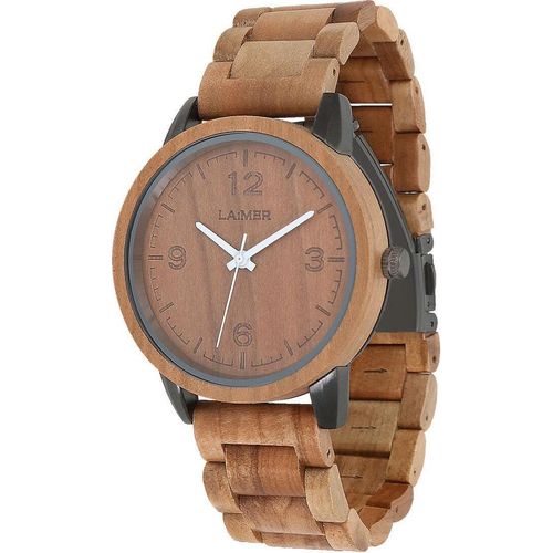 LAiMER Herren Uhr 0085 Eddi Apfelholz Vegan