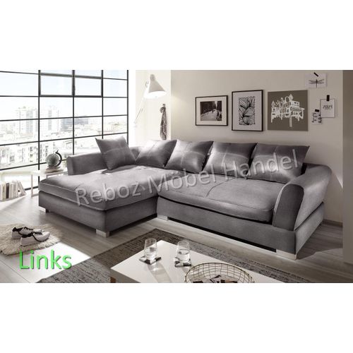 Big Sofa Kunstleder Leder Ecksofa Grau LINKS Bigsofa verschiedene Farben