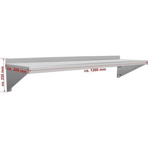 Beeketal Gastro Edelstahlregal Regal Wandregal, Modell:WAB-120