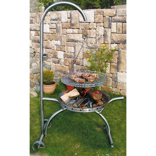 Edelstahl Schwenkgrill / Galgengrill fahrbar Ø50 cm