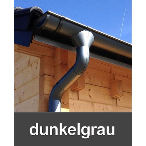 Dachrinnen Set Metall RG100 330KB Satteldach 10m Fallrohr Metall grau