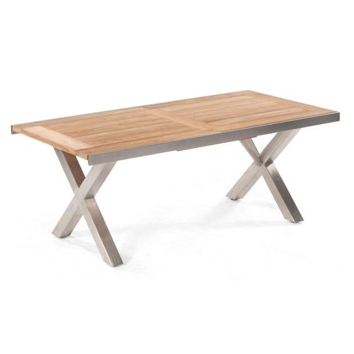 Gartentisch ausziehbar Spectra 190/250x100cm Edelstahl/Teak