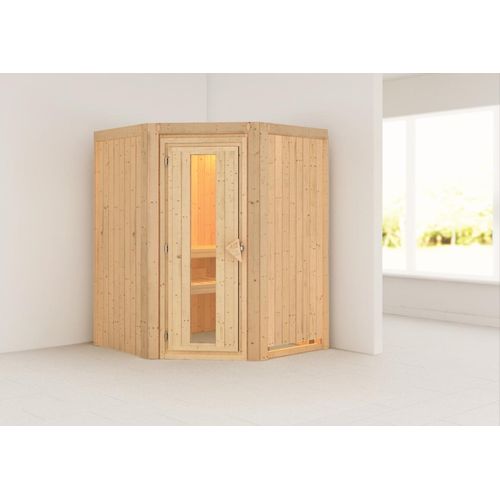 Sauna Larin : ohne Dachkranz : Energiespartür Holztür gedämmt : ohne Ofen Dachkranz: ohne Dachkranz Saunaofen: ohne Ofen Saunatür: Energiespartür Holztür gedämmt