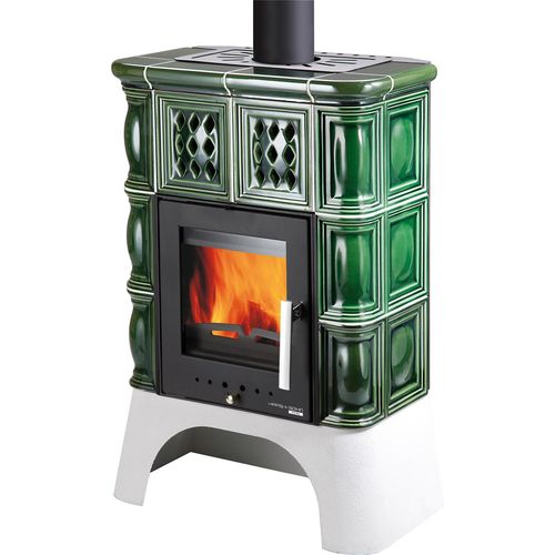 Kaminofen Haas+Sohn Treviso-II 339.15 schwarz Kacheln grün 8kW