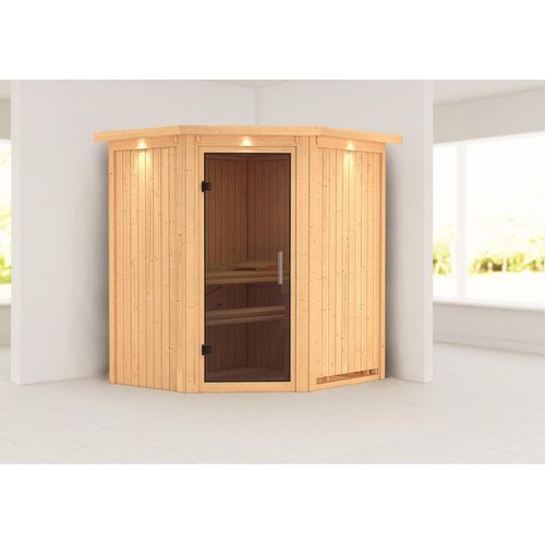 Sauna Taurin : Graphit Ganzglastür : mit Dachkranz : ohne Ofen Dachkranz: mit Dachkranz Saunaofen: ohne Ofen Saunatür: Graphit Ganzglastür