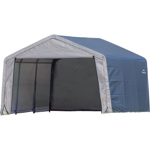 ShelterLogic Folien Weidezelt Zeltgarage Grau 370x370x260 cm