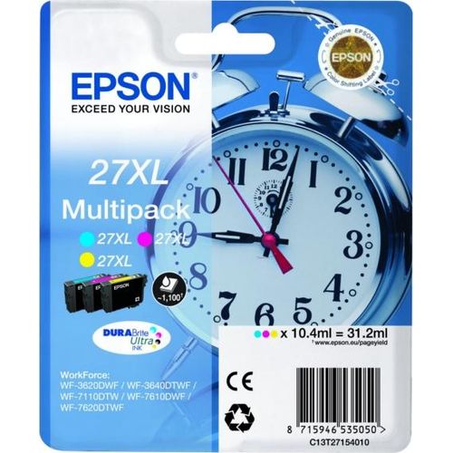 Epson Alarm clock Multipack 3-clr 27XL DURABrite Ultra Ink EasyMail