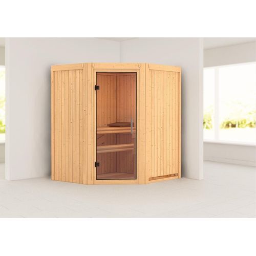 Sauna Taurin : Klare Ganzglastür : ohne Dachkranz : ohne Ofen Dachkranz: ohne Dachkranz Saunaofen: ohne Ofen Saunatür: Klare Ganzglastür