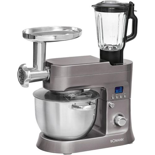 Bomann Knetmaschine KM 1395 CB titan, Fleischwolf, Pastafunktion, 1500 W