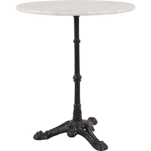Gartentisch Bistrotisch Marmor Marmortisch Gastrotisch weiß gusseisener Fuss Ø60x72cm