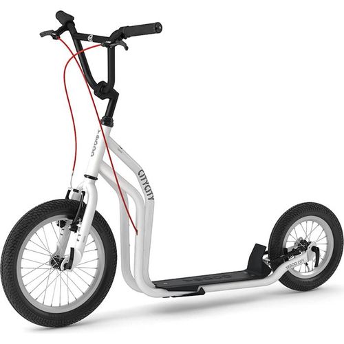 Yedoo City Roller Scooter Tretroller - für Erwachsene und Teenager,bis 120 kg, mit Luftreifen 16/12 und verstellbarem Lenker Weiß