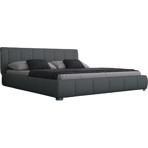 Bett Luna 140x200cm Kunstleder grau