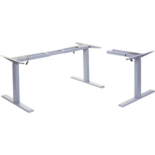 Gestell HWC-D40, variables Tischgestell für Eck-Schreibtisch, elektrisch höhenverstellbar Memory 45kg grau