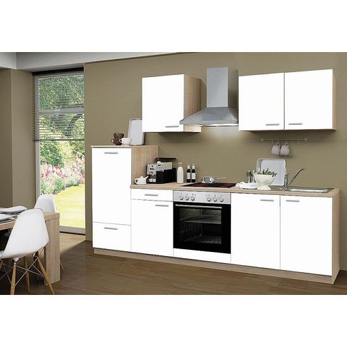 Küchenzeile mit Elektrogeräten Classic 270 cm in weiß matt