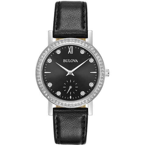 Bulova Damen Quarz Armbanduhr aus Edelstahl mit Leder Band - 96L246