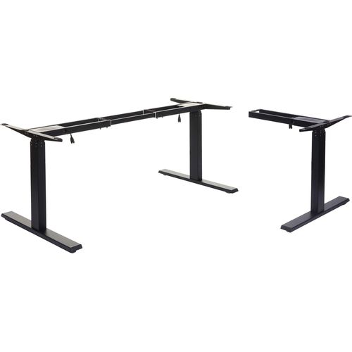 Gestell HWC-D40, variables Tischgestell für Eck-Schreibtisch, elektrisch höhenverstellbar Memory 45kg schwarz