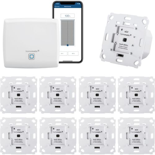 Homematic IP Rollladensteuerung für 9 Rollläden. Smart Home Set mit App zur Automatisierung der Rollläden. Ideal zur Nachrüstung. Alexa kompatibel.