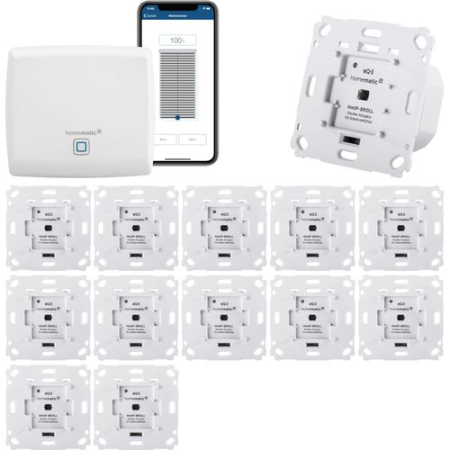 Homematic IP Rollladensteuerung für 13 Rollläden. Smart Home Set mit App zur Automatisierung der Rollläden. Ideal zur Nachrüstung. Alexa kompatibel.