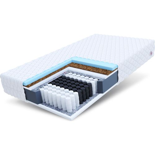 Matratze 100x200 cm MODENA 7 Zonen H2 H3 Premium Taschenfederkern HR Schaum Kokos Höhe ca 21 cm