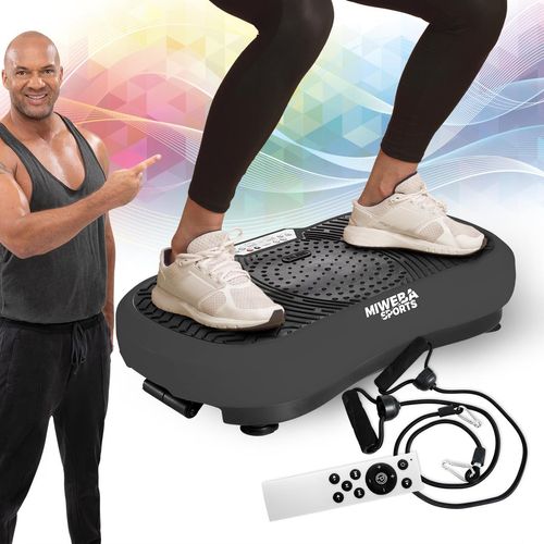 2D Vibrationsplatte MV100 | Vibrotrainer - Fitnessgerät - Vibration - Fitness Training - Zubehör - 99 Stufen - Bluetooth - Lautsprecher (Grau)