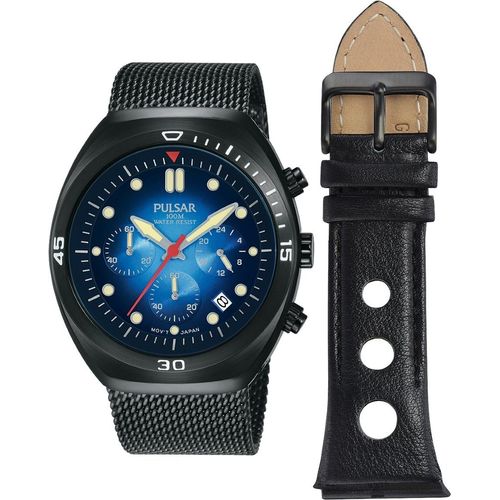 Pulsar PT3951X2 Chronograph m. Wechselarmband Herrenuhr 42mm 10ATM