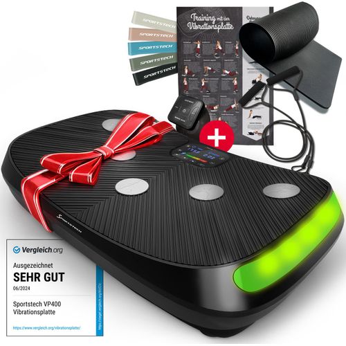Sportstech Vibrationsplatte VP400 | 4D Multiachsen | 60 Intensitätsstufen