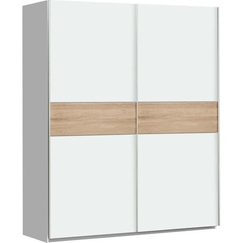 Schwebetürenschrank Wibold 7 weiß Sonoma Eiche 150x191x61 cm Schrank