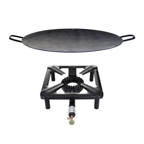 Hockerkocher-Set (groß) mit Eisen-Wok/Grillschale Ø 70 cm - ohne Zündsicherung