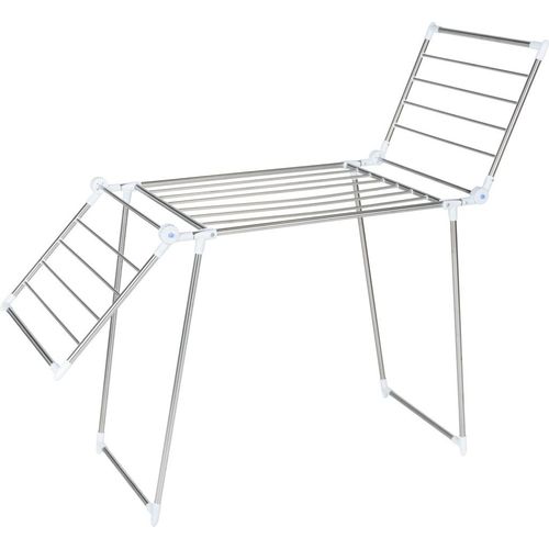 WENKO Flügel Wäsche Trockner PROFI PLUS 15m Leinen 24 Klammern Edelstahl Ständer